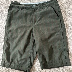 Mountain Hardwear Olive Green Striped Pants with Rust Accents